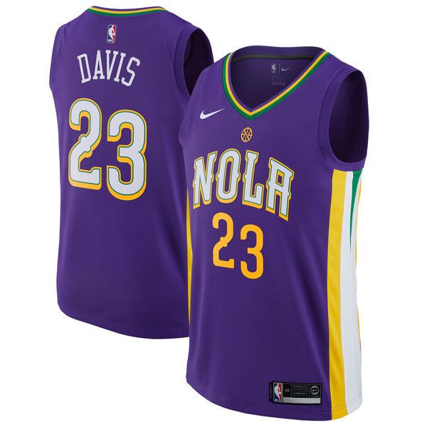 Men New Orleans Pelicans 23 Davis Purple Game Nike NBA Jerseys